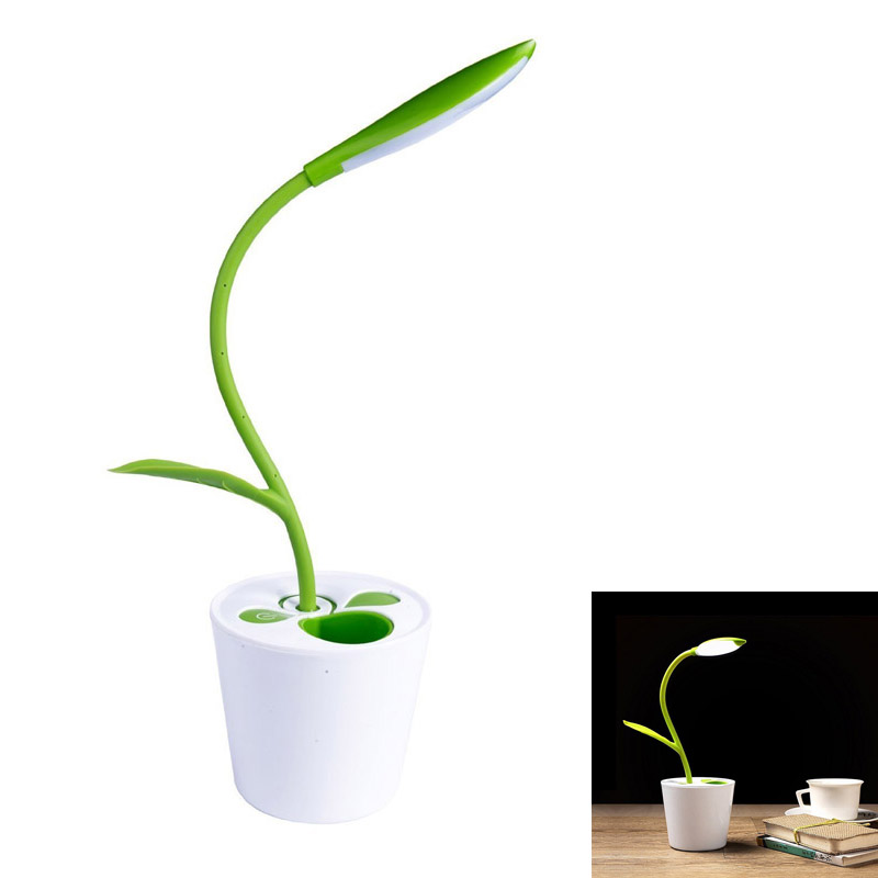 Биро Светилка 3.7 V USB Безжичен LED Читање Биро Светлина со 3-начин на Префрлување со Оркестарот на Растенијата Молив Носителот QJY99