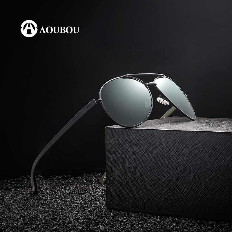 AOUBOU Бренд Дизајн Топла Продажба Поларизирана Пилот очила за сонце Мажите UV400 Возење Очила Со Кутија Метална Рамка
