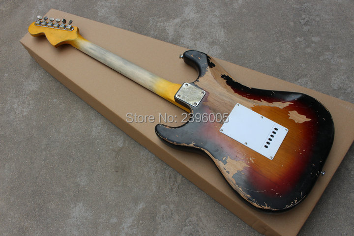 Custom Shop рачно изработени остаток st електрична гитара рачно изработени возраст гитара гроздобер sunburst боја голема