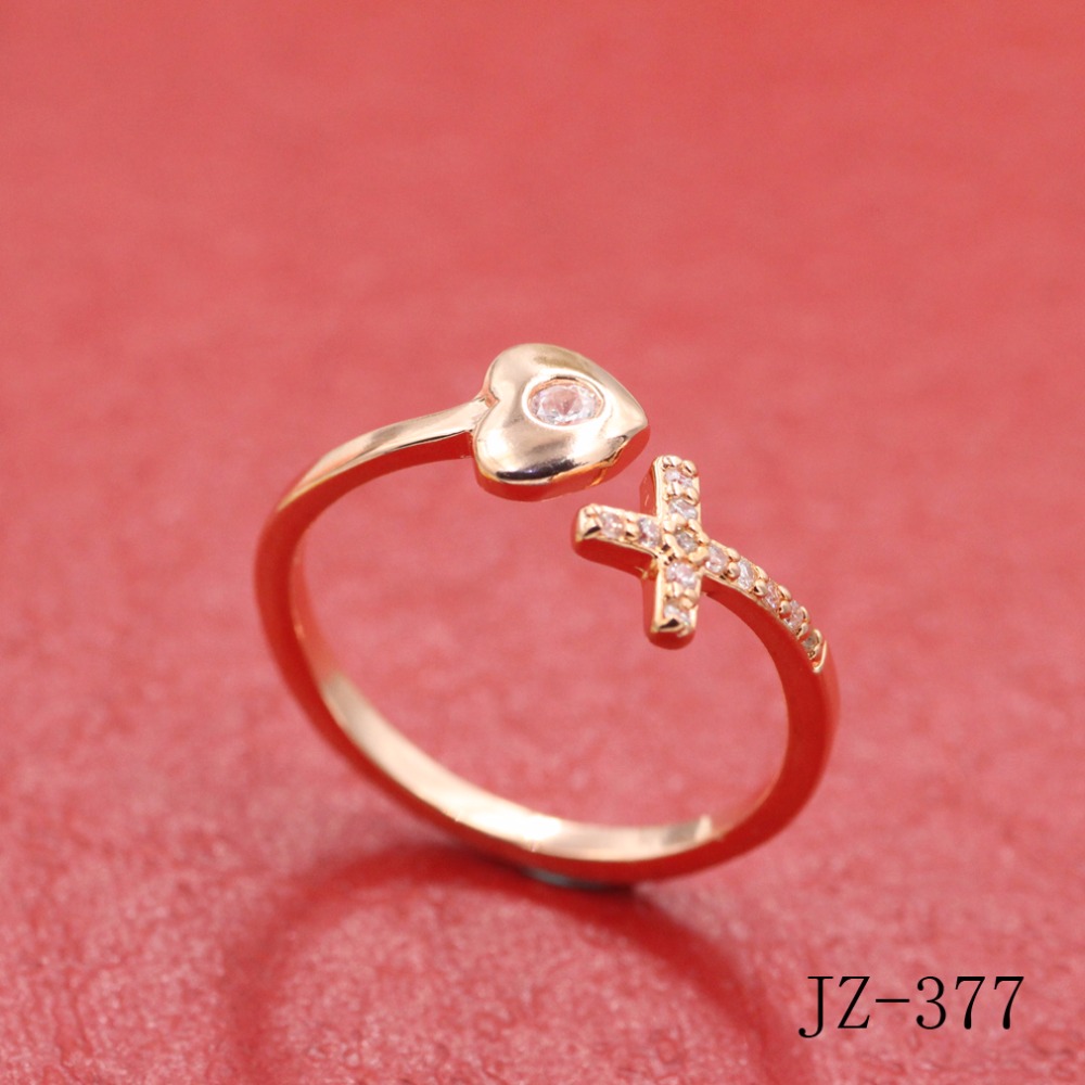 Бесплатен превозот накит прстен Љубов крстот прстен Поставите дупчалка со спирална бургија срце облик на прстен крстот жена Жените позлатен прстен