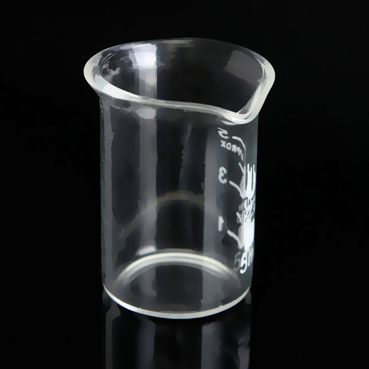 Kicute 1pc Overvalue 5mL Лабораторија по предметот Хемија Beaker Borosilicate Стакло Beaker Транспарентен Лабораториски