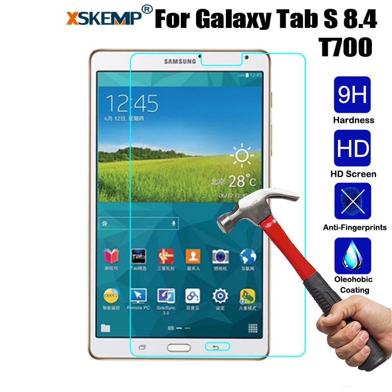 XSKEMP 9H Вистински Калено Стакло За Samsung Galaxy Tab S 8.4 T700 T705 Анти-да се Загрози Јасно Таблета Екран Заштитник