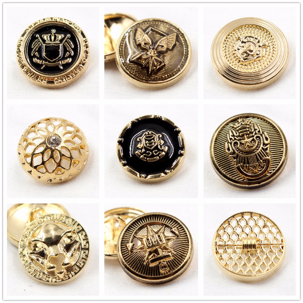 N171122 , 10pcs Метални копчиња, прибор за облека DIY рачно изработени материјали , Одговараат на грб копчиња, мода украсни копчиња