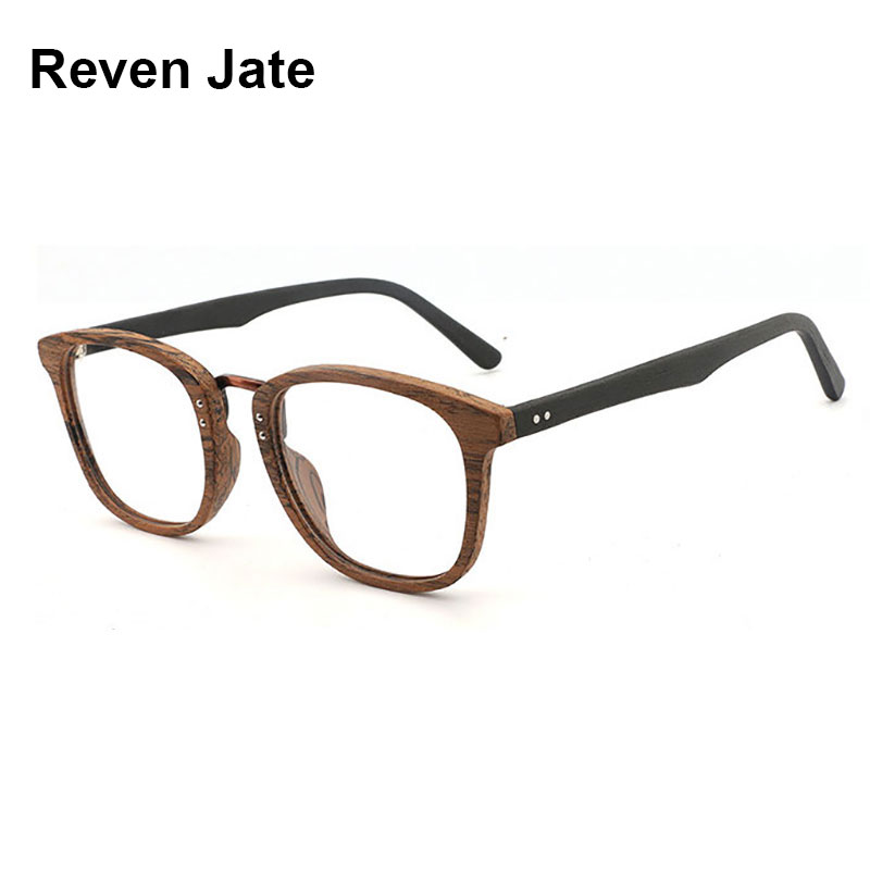 Reven Jate HB29 Оптички Очила Рамка Рецепт Очила Ацетат Дрво Шема Целосна Rim Очила мажите и Жените Eyewear