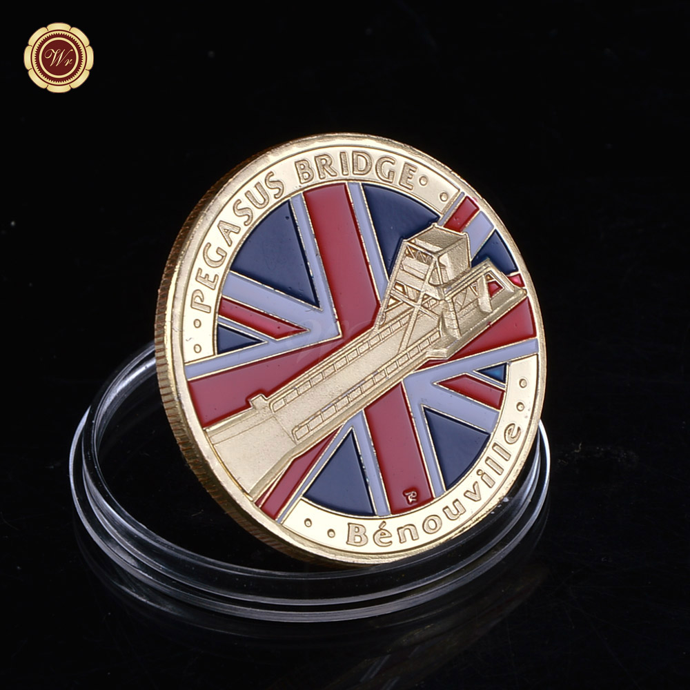 Трговија на големо Злато Позлатен Монета Pegasus Воздух на Товар Монета втората светска војна D. Ден Сувенири Монета
