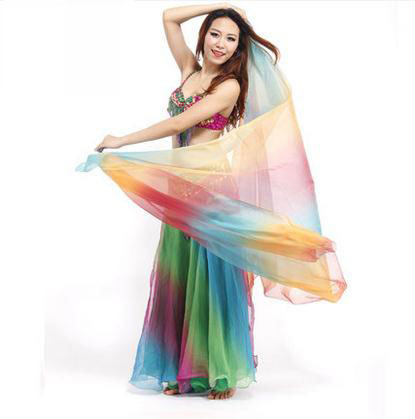 Нов стил стомак танц додатоци Имитација на свила стомак танц превези за жените стомак танц бои 2.1*1.1 Mveils