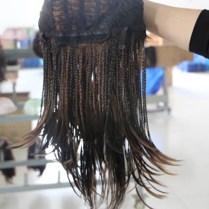 Feibin коса, Плетенка Перики Краток Афро Пресврт кутија Синтетички Плетење на Косата Перика за Жените Природата црна Бесплатен Превозот B195