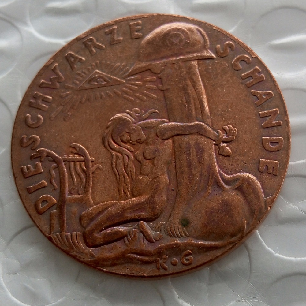 Германија 1920 Комеморативна Монета Црна Срам Медал Бакар Редок Примерок На Монета