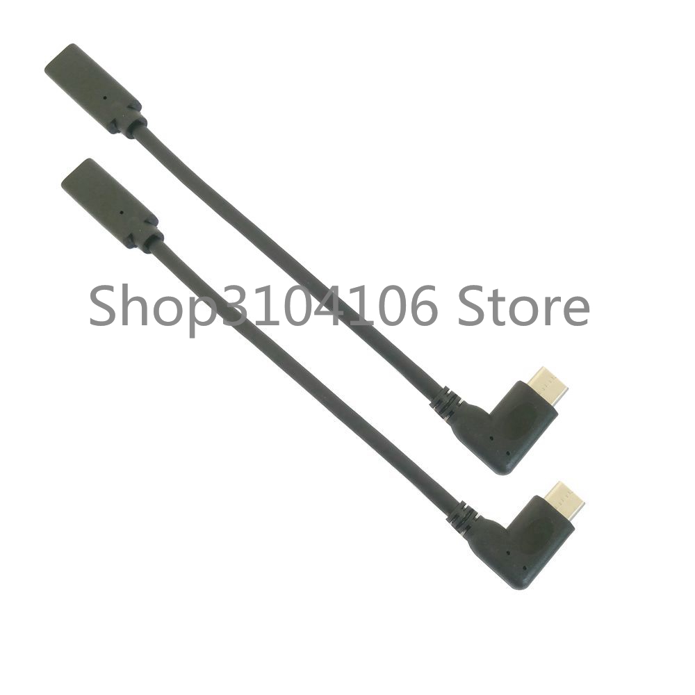 90 степени Десна Аглеста USB-C USB 3.1 Тип В Машки да се Женски Продолжување Кабел за Податоци за Macbook Таблета 20cm