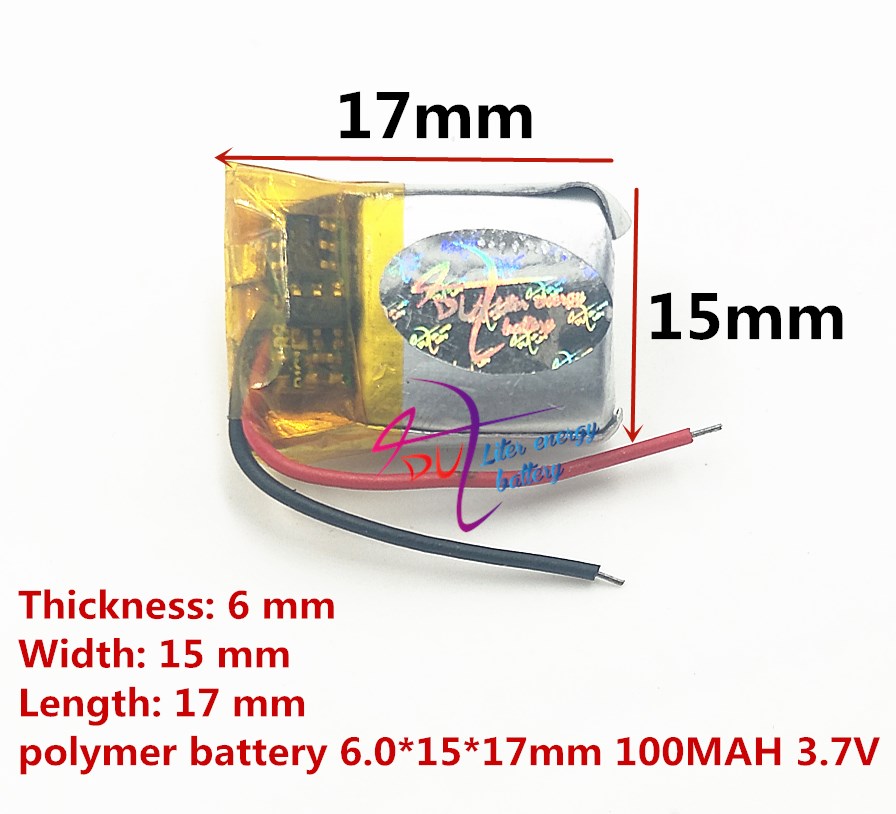 најдобри батеријата бренд 3.7 V литиум полимер батерија 601517 100mah MP4 MP3 Bluetooth мала играчка мала, звучна кутија