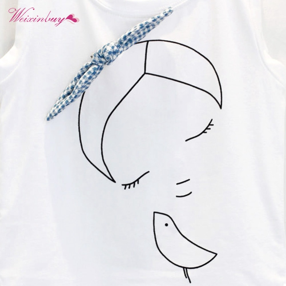2 парчиња лето бебе девојка облека поставите мода Памук печати shortsleeve Т-маица и здолништа девојки облека