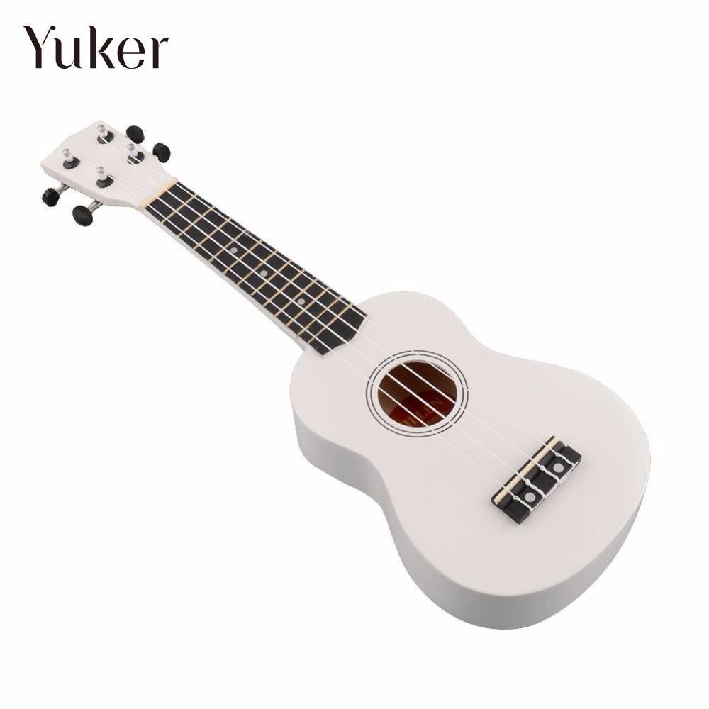 Yuker 21 Инчен Осетот за Ukulele Ukelele Mahalo Бела 4 String Уметност Подароци Soprano Музика на Гитара Инструмент За