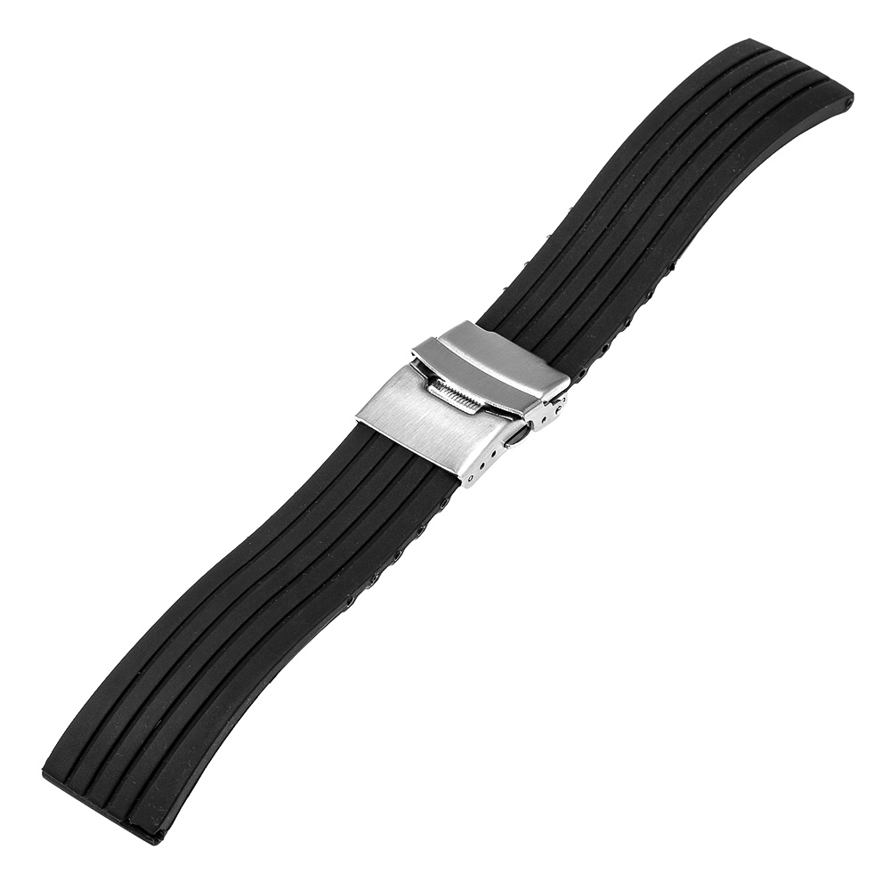 Силиконска Гума Strap18mm за Huawei Види Asus Zenwatch 2 45mm Жените 2015 Smartwatch Бенд од не ' Рѓосувачки Челик Затворач