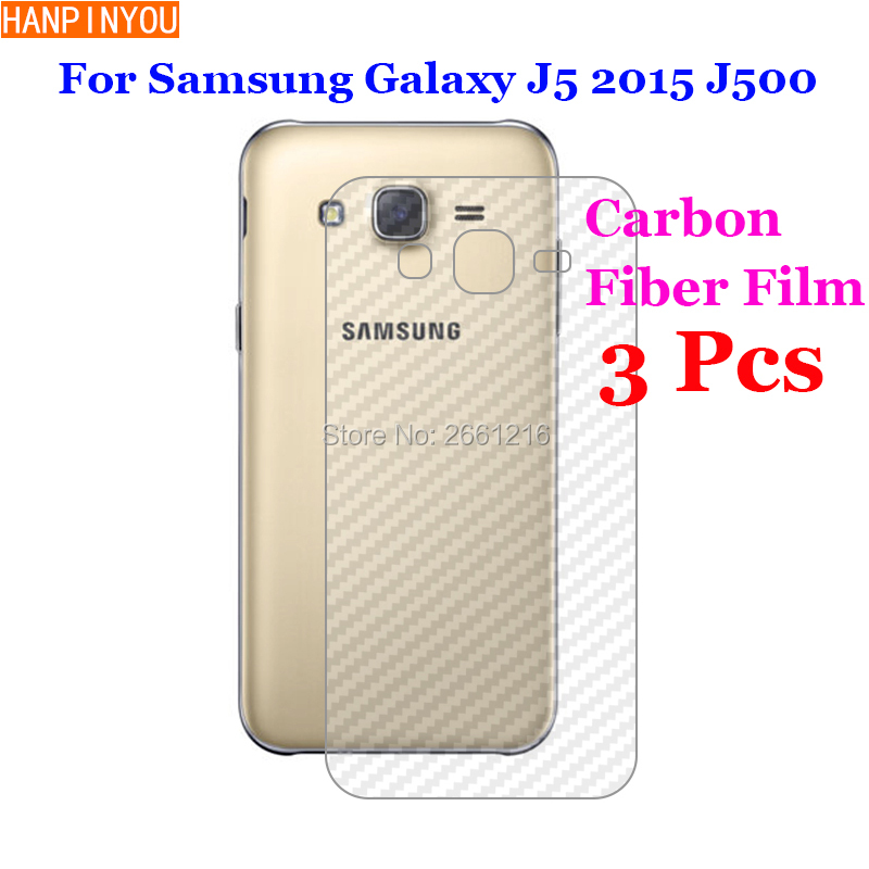 3 Компјутери/Многу За Samsung Галакси J5 (2015) J500 5.0 3D Не се лизга Јасно Карбонски Влакна Назад Филм Екран Заштитник