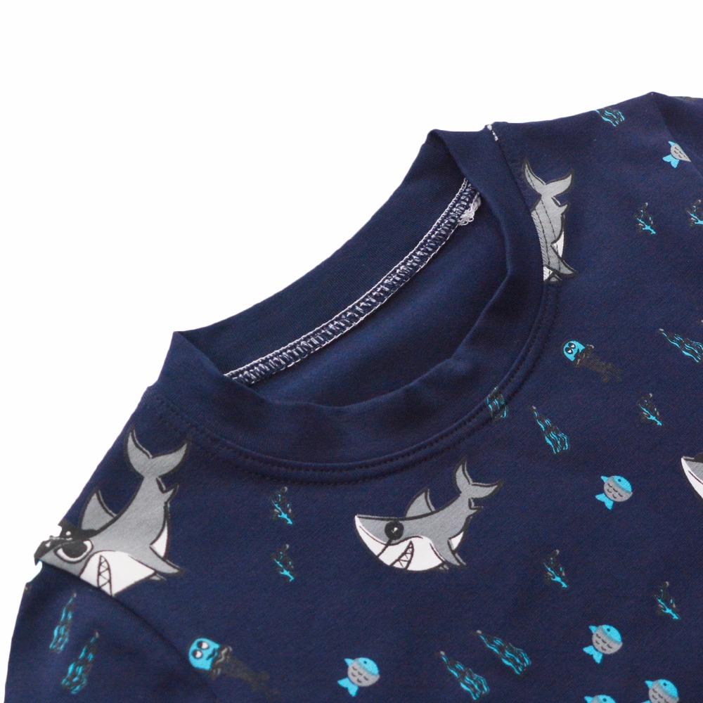 BINIDUCKLING Пролет, Есен, Бебе Облека, Бебе Облека Поставува Ајкула Печатење Т маици+ Панталони Pajama Поставува s Sleepwear