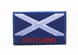 Шкотска знаме печ глава 3D ткаени лебл стап Личност пливање значка Везови дизајн прилагодено значки