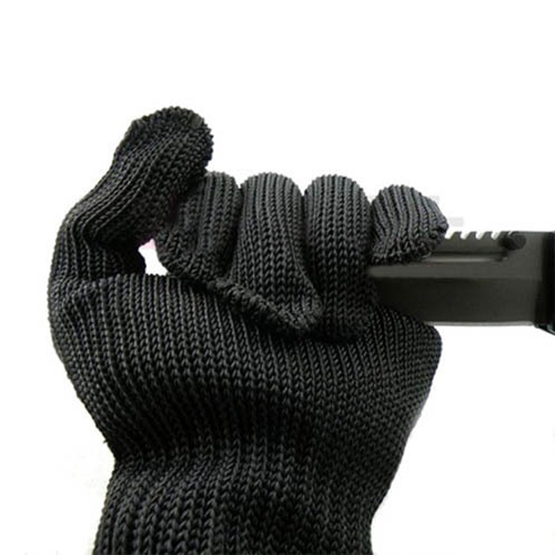 2pairs Црна нерѓосувачки челик жица resistace Ракавици Анти-сечење дише работа ракавици за Безбедност на Анти-абразија ракавици Бесплатен Превозот