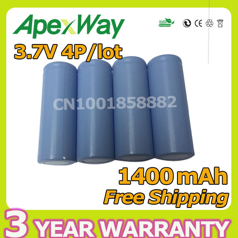 Apexway 4 ПАРЧИЊА/многу 1400mAh 3.7 V 18500 Батерија За електрична Светилка далечински управувач играчки батерии батерија
