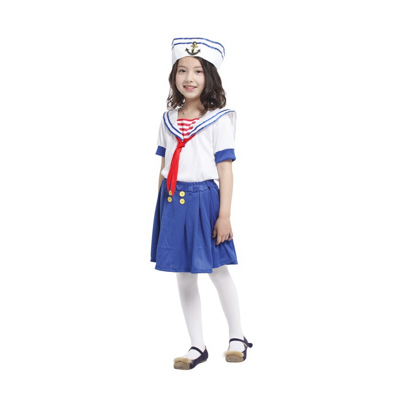 бесплатен превозот нови деца девојка ноќта на вештерките партија cosplay симпатична морнар сина морнар фустан, костим за деца Фенси облека