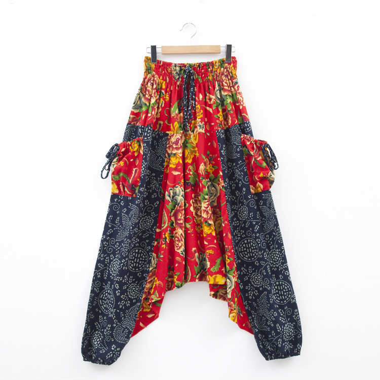 ТАНЦУВАЊЕ КРИЛЈА нова мода обичните жени панталони национален правец на домот печати виси crotch harem панталони Хип-хоп