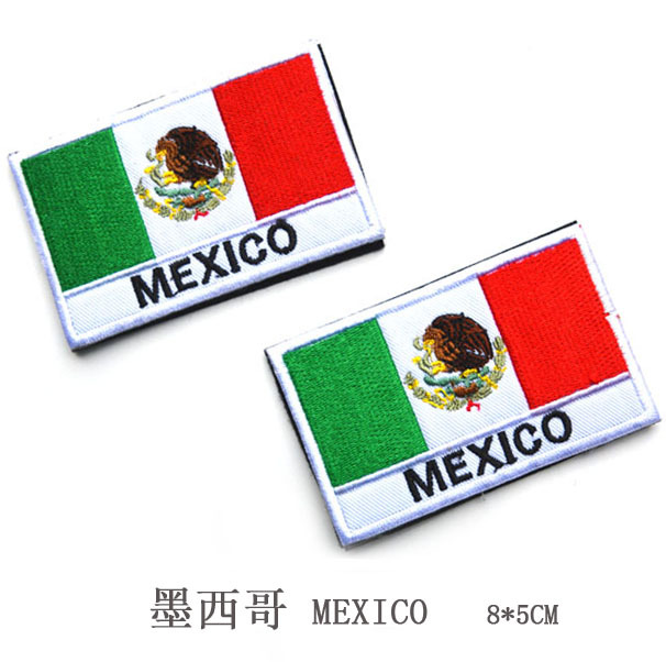 1Pcs 3D везови Мексико Знаме глава печ armband крпа знаме налепница земји знамиња нареди воена закрпи значки