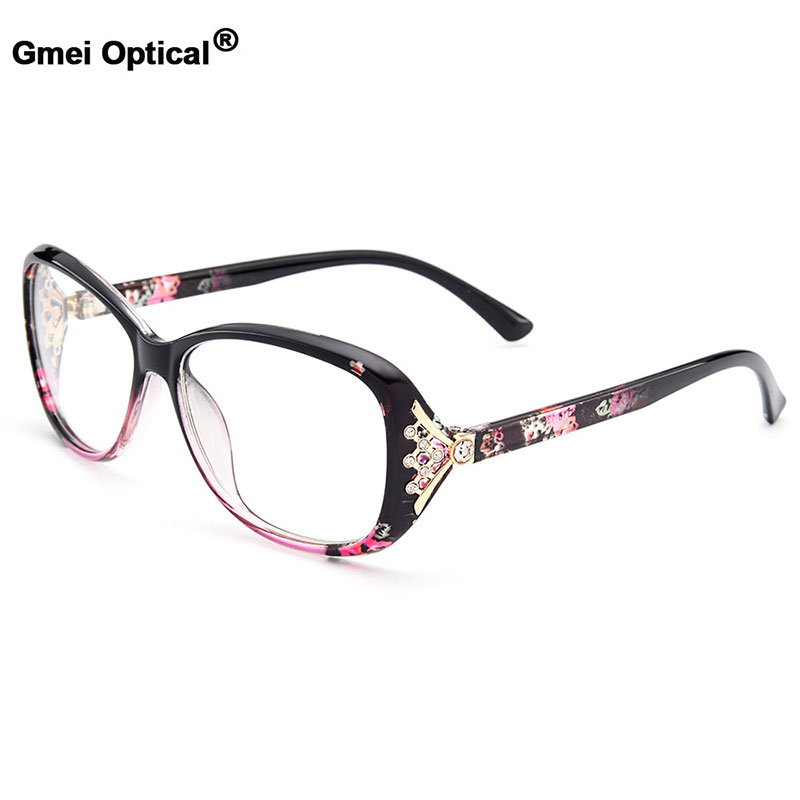 Нови Пристигнување Gmei Оптички Шарени Жените Целосна Rim Оптички Очила Рамки Urltra-Светло TR90 Пластични Женски Myopia
