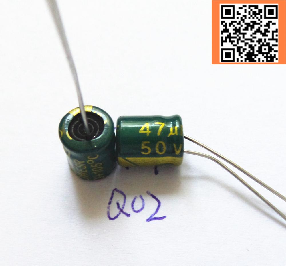 500pcs/многу Q02 висока фреквенција ниска отпорност 50V 47UF алуминиум electrolytic capacitor големина 6*7 47UF 50V