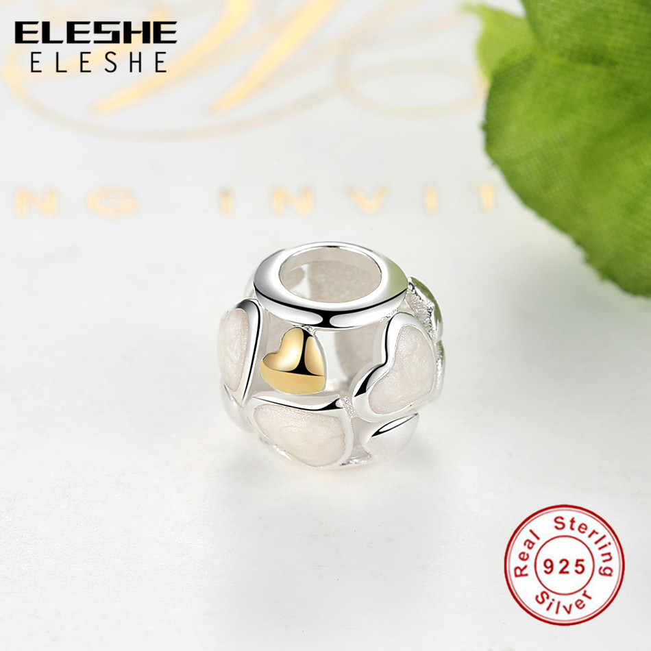 ELESHE 2017 Нови 925 Sterling Silver Изобилство На Љубов Шарм Монистра ги Собере Оригиналните ELESHE Хривнија Алка Автентични Накит