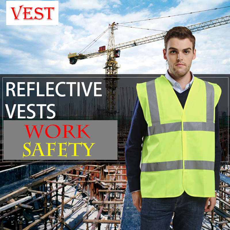 Висок квалитет, висока видливост, безбедност на работа вест високи рефлексивни безбедност вест waistcoat fluo жолта и портокалова голема големина s-xxxl
