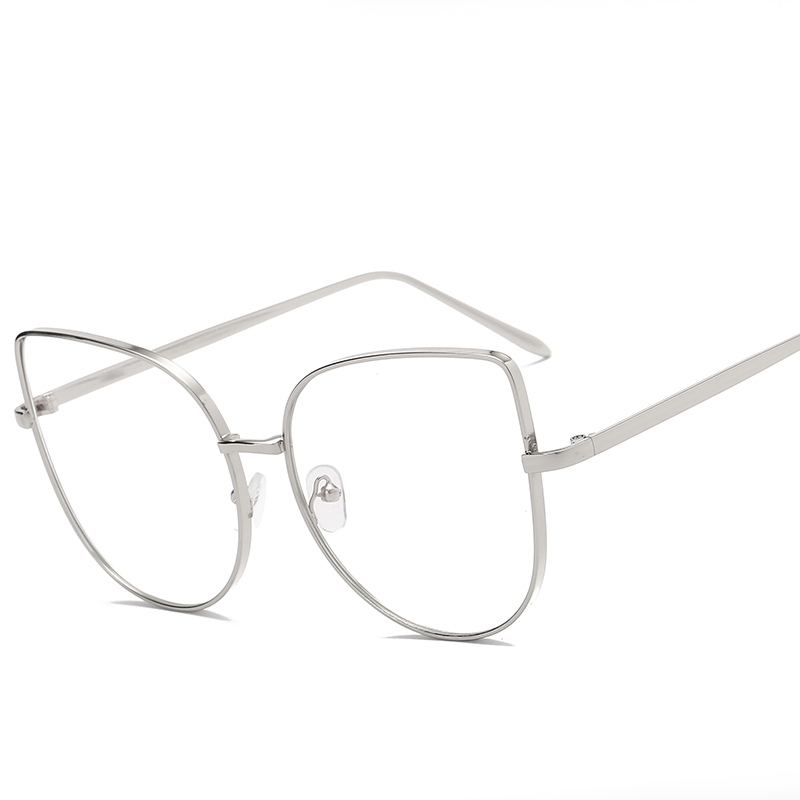 Прекумерно Жените Метал Cat Eye Glasses Рамка Бренд Моден Дизајнер Мажите Јасно Леќа Наочари eyewear очила рамка за жени