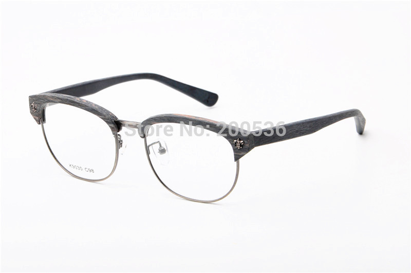 HINDFIELD Ретро обични очила Мажите Унисекс Јасно Леќа Nerd Рамка Очила Жените бренд дизајн Гроздобер Половина Метал