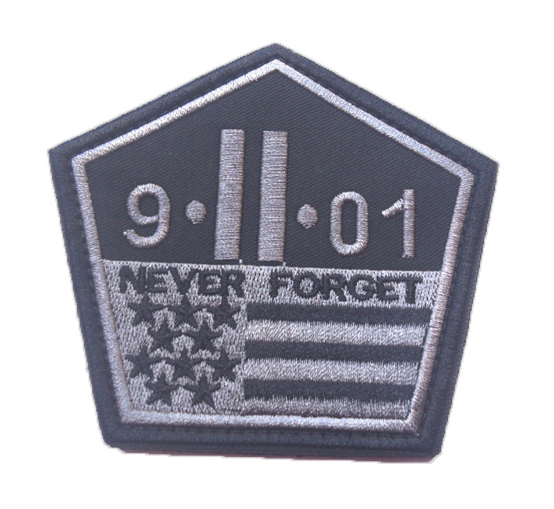 Одбележат на 9.11 сад гас Вез на тактички воен закрпи значки за облека, облека КУКА/ЈАМКА 8.7*8.3 CM
