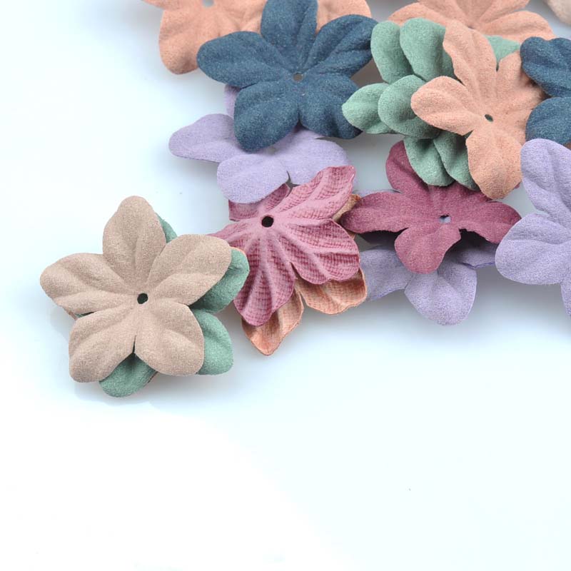 мешани Вештачки ткаенина Цвеќиња Капа за Свадба Декорација DIY scrapbooking умре сече 50pcs 35mm CP1560