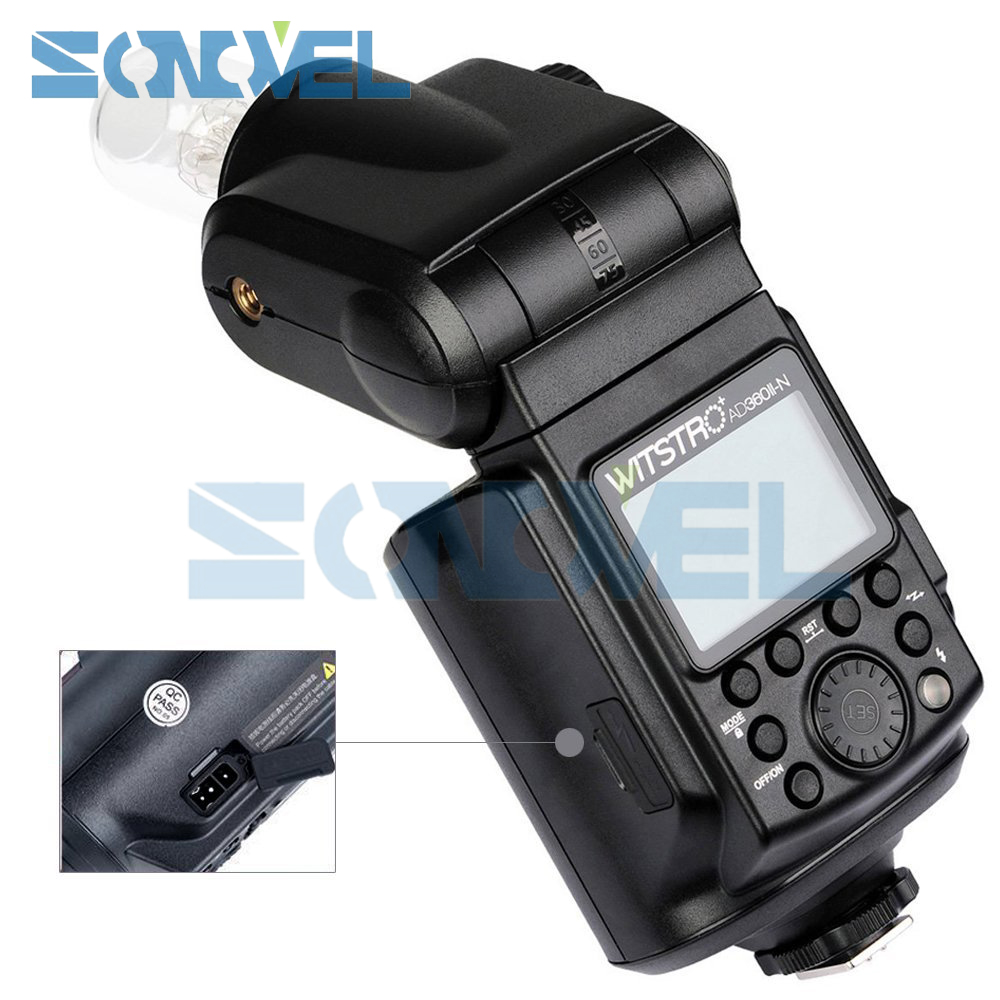 Godox АД-360 AD360II-N TTL Блиц Speedlite On/Off-Камера+PB960 Power Pack Црна +X1T-N TTL Предавател за Nikon+Додатоци
