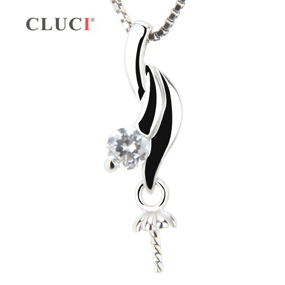 CLUCI жените накит шарм pendant фитинг, 925 sterling silver pendant додаток, монтажа за DIY бисер pendant
