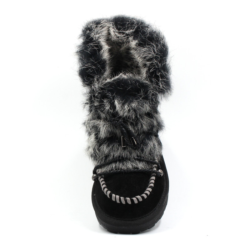 ЗАБАВА VILLE Нова Мода Жена снег чизми црна, сива браун Вистинско Крзно Волна, Глуждот чизми топли Зимски Чевли за Жени големина 34-42