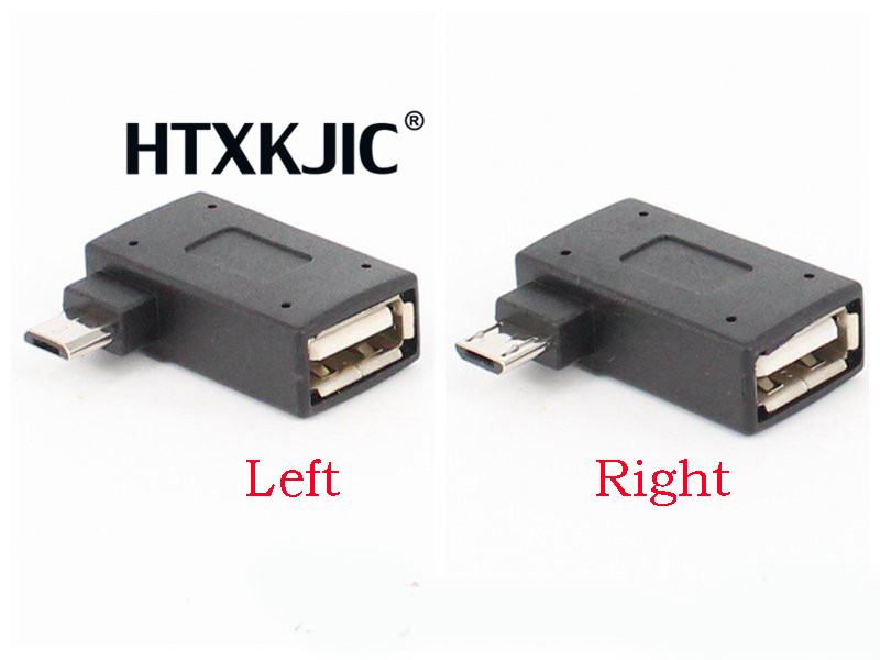 2 парчиња/set Микро Адаптер USB 2.0 Женски Машки Микро OTG Напојување 2018 Порта 90 степени на Лево 90 Десна Аглеста