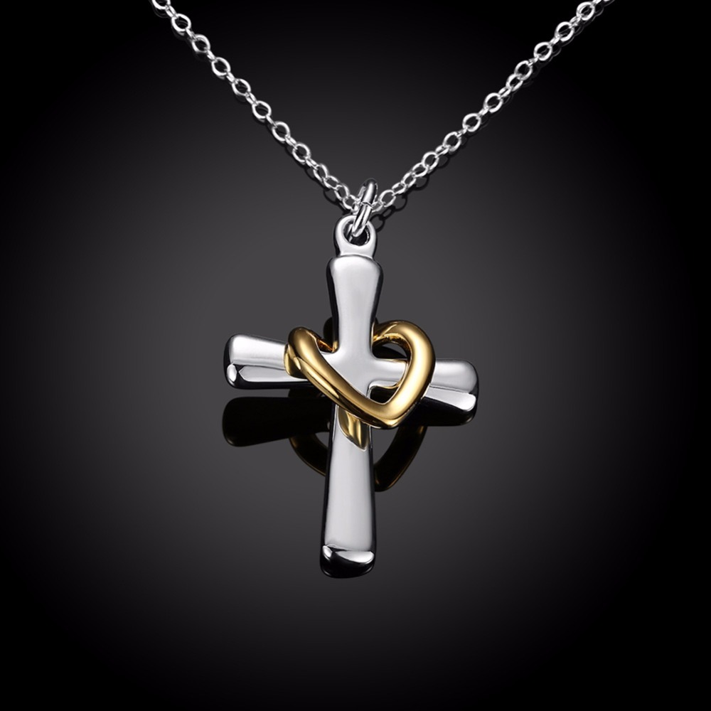 INALIS Топла продажба 925 Serling Сребро парична Казна Накит латински крст љубов срцето ѓердан 1mm rolo накит трговија