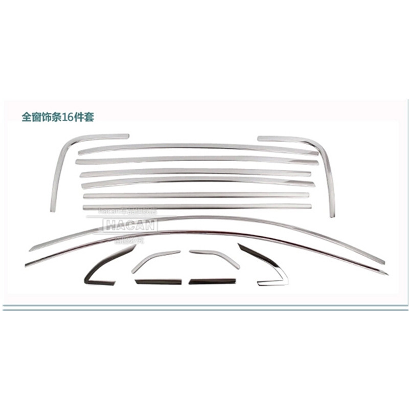 Високо-квалитетни нерѓосувачки челик Ленти Автомобил Прозорец Трим Декорација Додатоци Автомобил стајлинг За 2014-