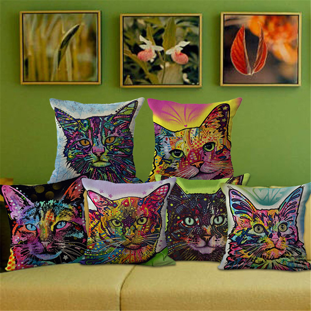 ZXZXOON симпатична цртан филм животни мачка прекрасна милениче декоративни фрли pillowcase покрие памук, лен памук, лен