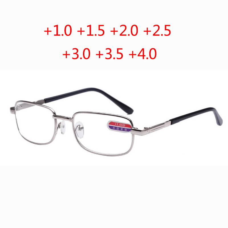 2017 Нов Метал Целосна Рамка Оптичко Стакло леќи Читање Очила Мажите, Жените ги Гледаат во близина на Очила за Стари