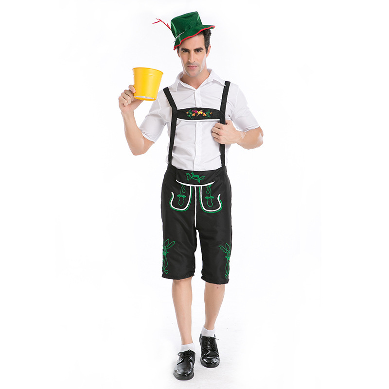 Германски Октоберфест Костими Баварскиот Пиво Човек Човекот Слугинката Келнер Костим Lederhosen Униформа Облека за Мажи