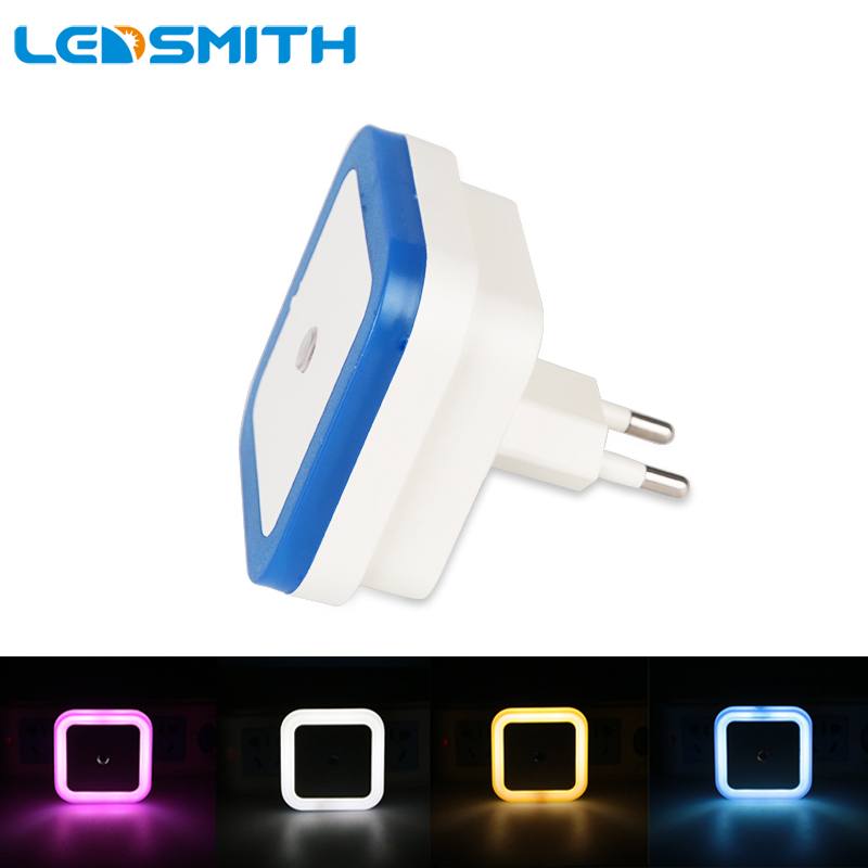 LEDSMITH Сензор за Светло Контрола на LED Креативни Ноќ Светлина ЕУ Plug AC110-220V Шарени Ѕид Светлина Ноќ Светлина за Коридор Спална соба