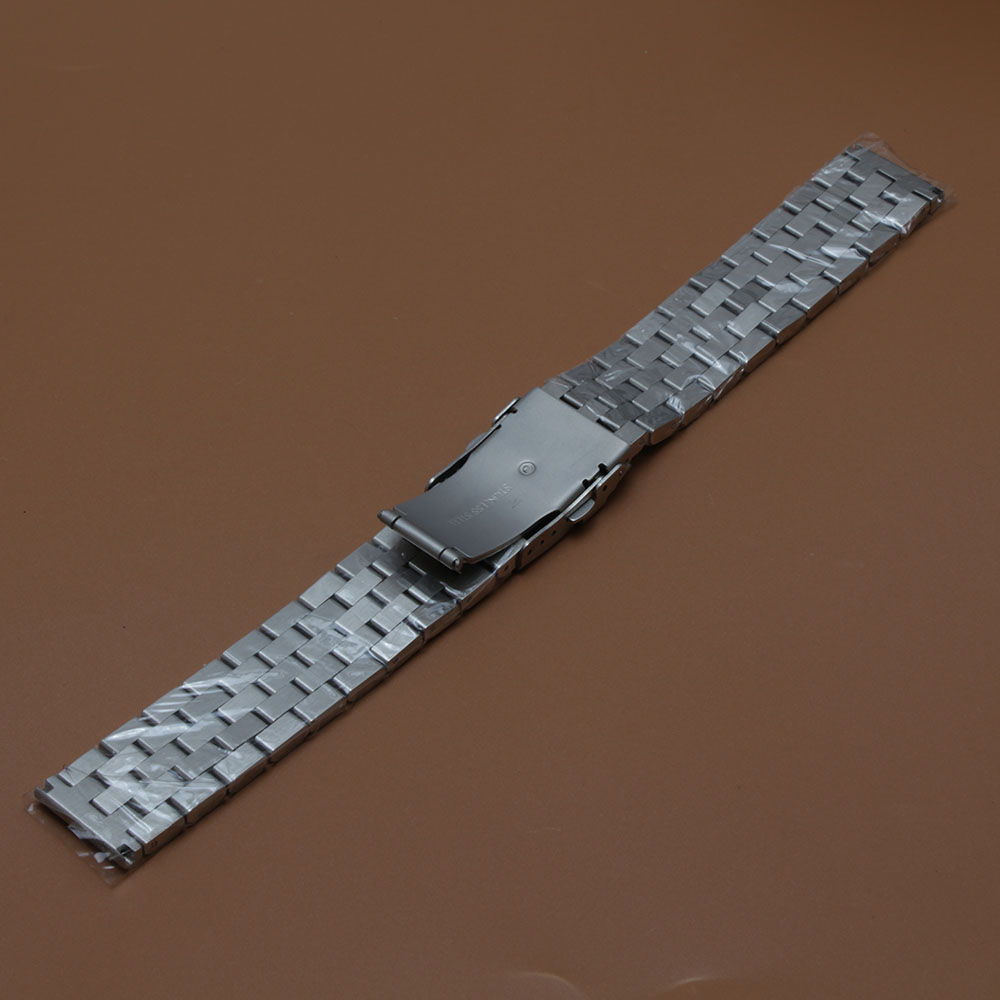Мат Watchband рака Неполиран Види ремени хривнија 18mm 20mm 22mm 24mm 26mm сребро нерѓосувачки челик прибор за безбедност