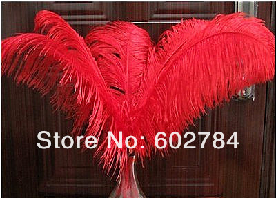 EMS Бесплатен превозот црвено 3PCS 50-55cm 20-22inch ној пердув ној plumage Свадба centerpieces