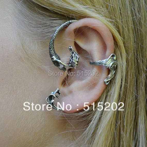 Сирена уво ткаенината трговија на големо панк стил мода легура earring накит бесплатен превозот LM-C177