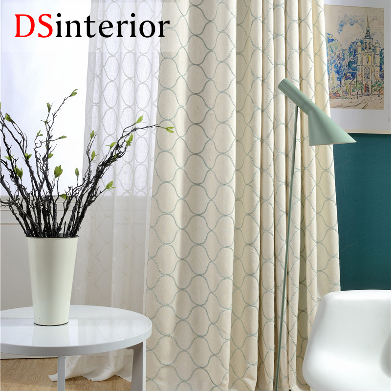 DSinterior класичен дизајн везови завеса за дневната соба и спалната соба
