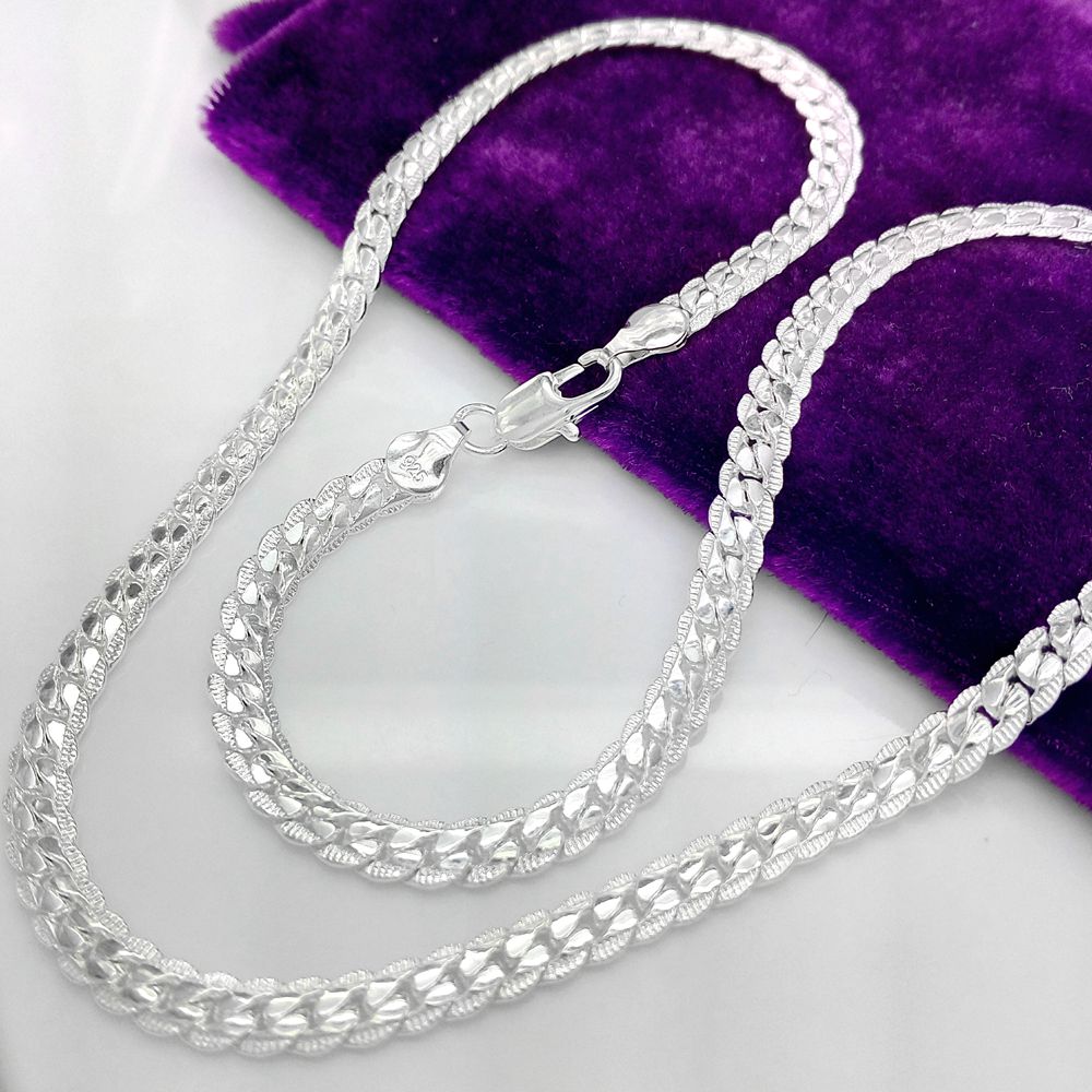 Популарната Убава мода Домот шарм 5MM синџир змија прилично убави топла Ѓердан позлатен сребрен накит N130 Бесплатен