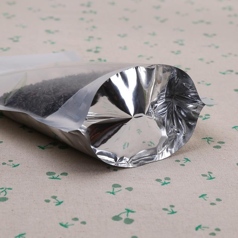 100pcs 24*35cm Пластични Zip заклучување Алуминиумска Фолија Торба Храна Бонбони Кафе Грав Подарок Пакување Застане Патент Само Запечатување Кеси