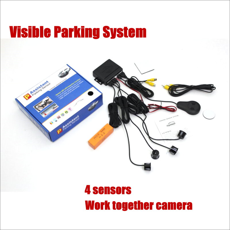 Liislee Паркинг Сензор Систем / 4 Сензори Модел & Визуелни и BIBI Аларм За Поврзување Обратна Камера Работат Заедно